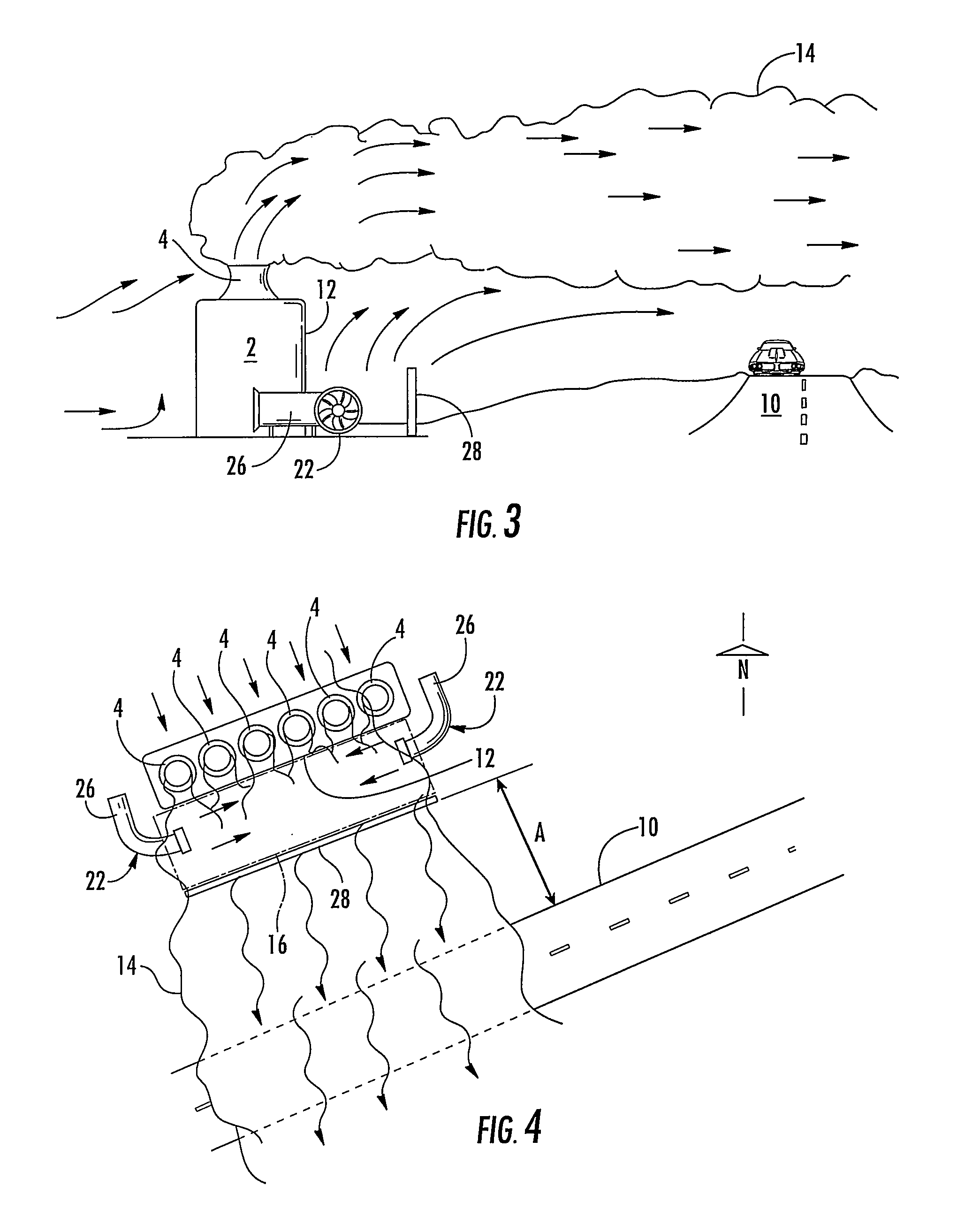 Method of reducing downward flow of air currents on the lee side of exterior structures