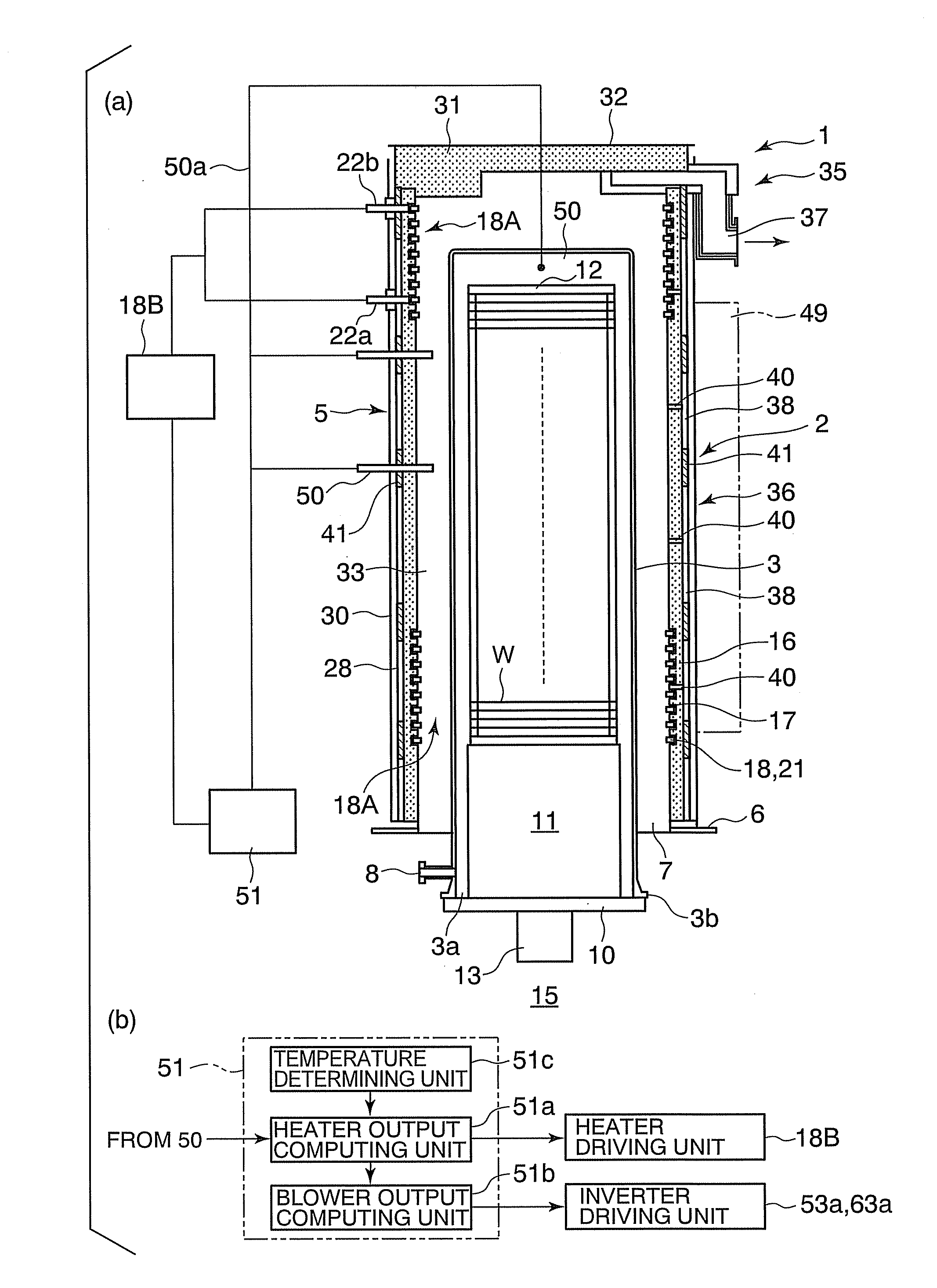 Vertical-type heat treatment apparatus, and control method for same