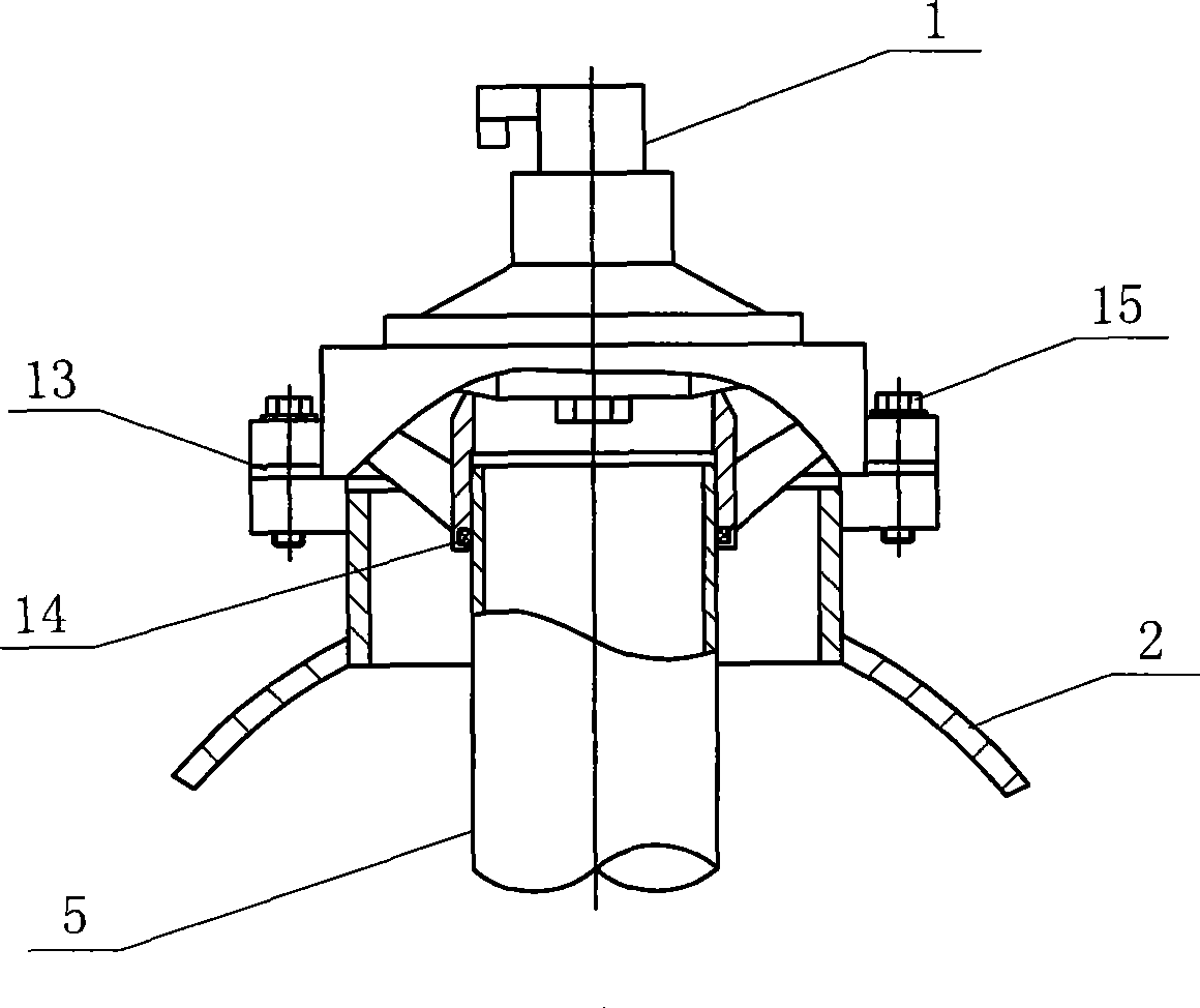 Test device and method for impulse blowing jet stream included angle and jet stream declination angle