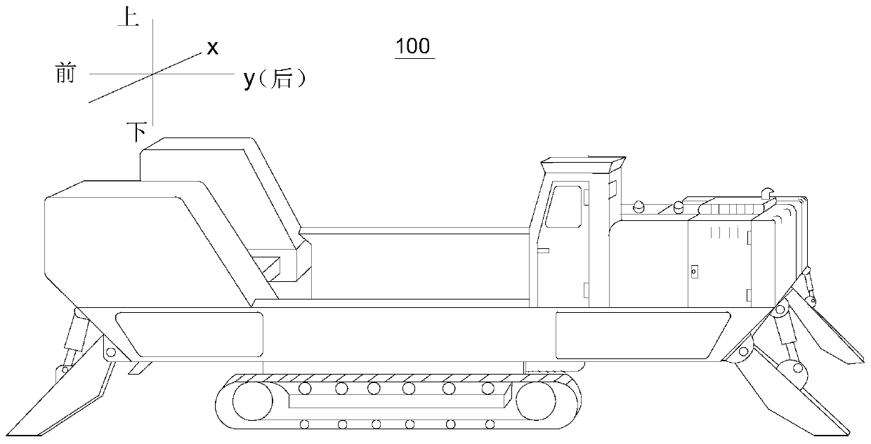 An adjustable car body, a center-of-gravity rock breaker and a rock breaking method