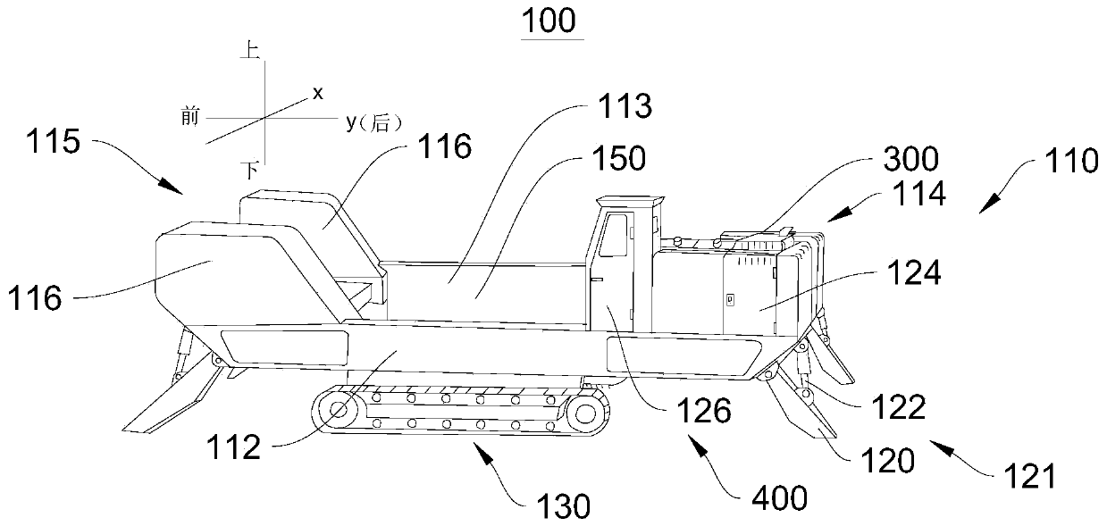 An adjustable car body, a center-of-gravity rock breaker and a rock breaking method