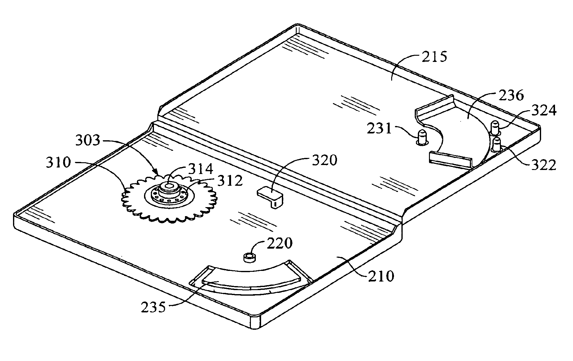 Disk drive having a head disk assembly enclosure including insert molded components