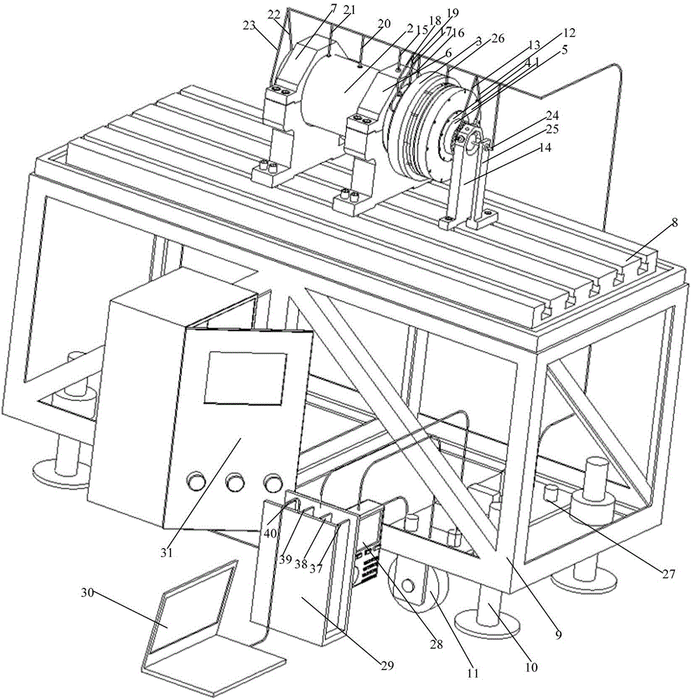 Self-balancing motorized spindle comprehensive performance test platform