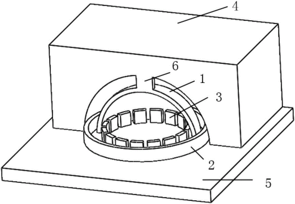 Internally-discrete and externally-annular dual-electrode distribution micro-gyroscope and manufacturing method thereof