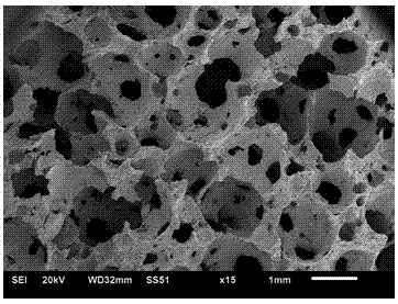 Method for preparing large-aperture three-dimensional network SiC ceramic material