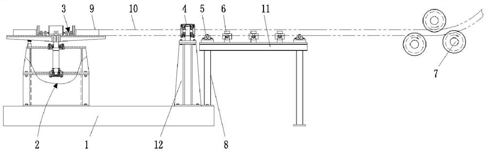 Wire rod flat steel putting device