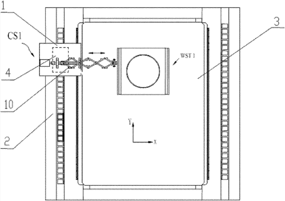 Active driving wire cable table of silicon wafer stage of lithography machine