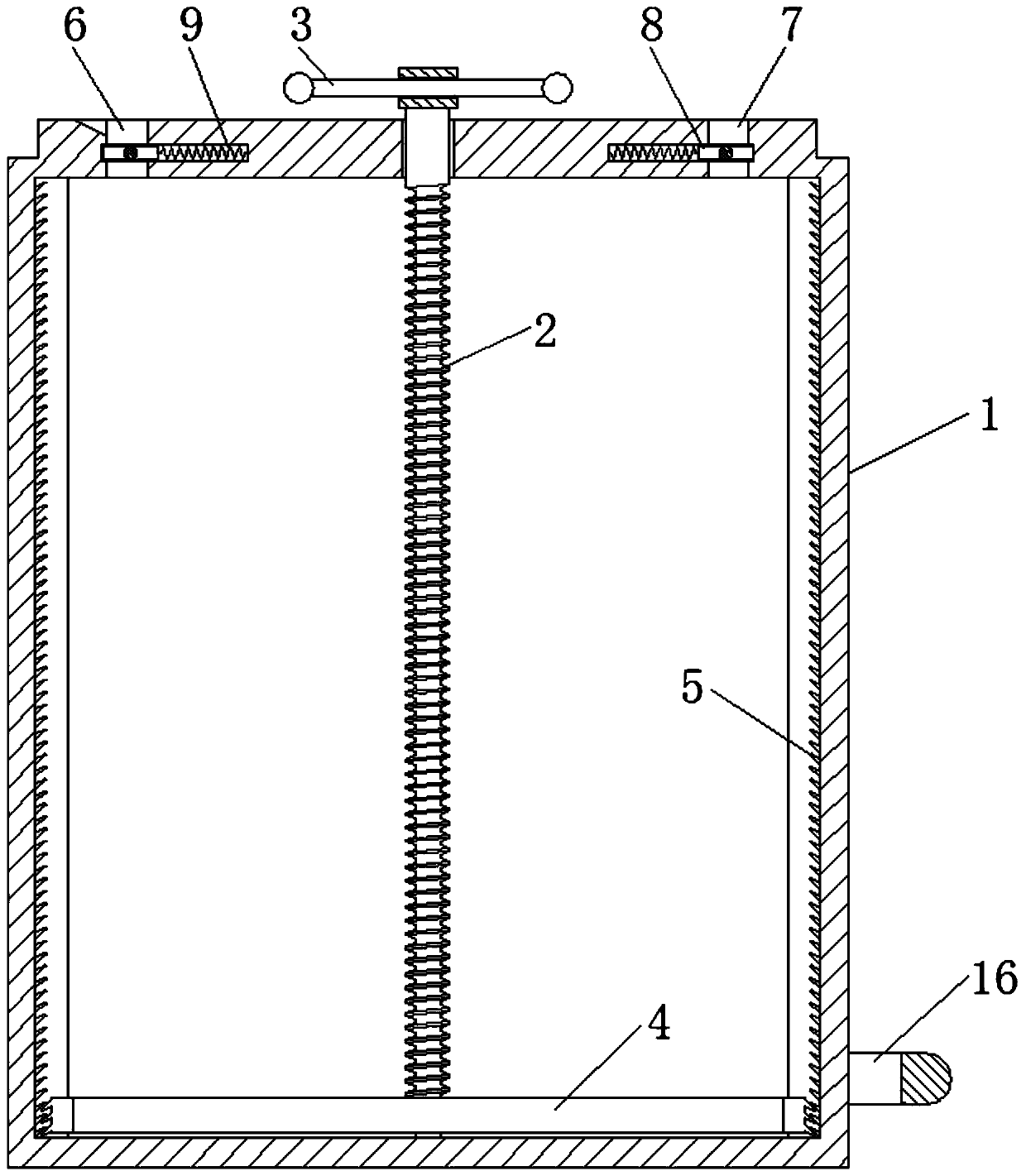 Building paint storage device based on gear cross transmission