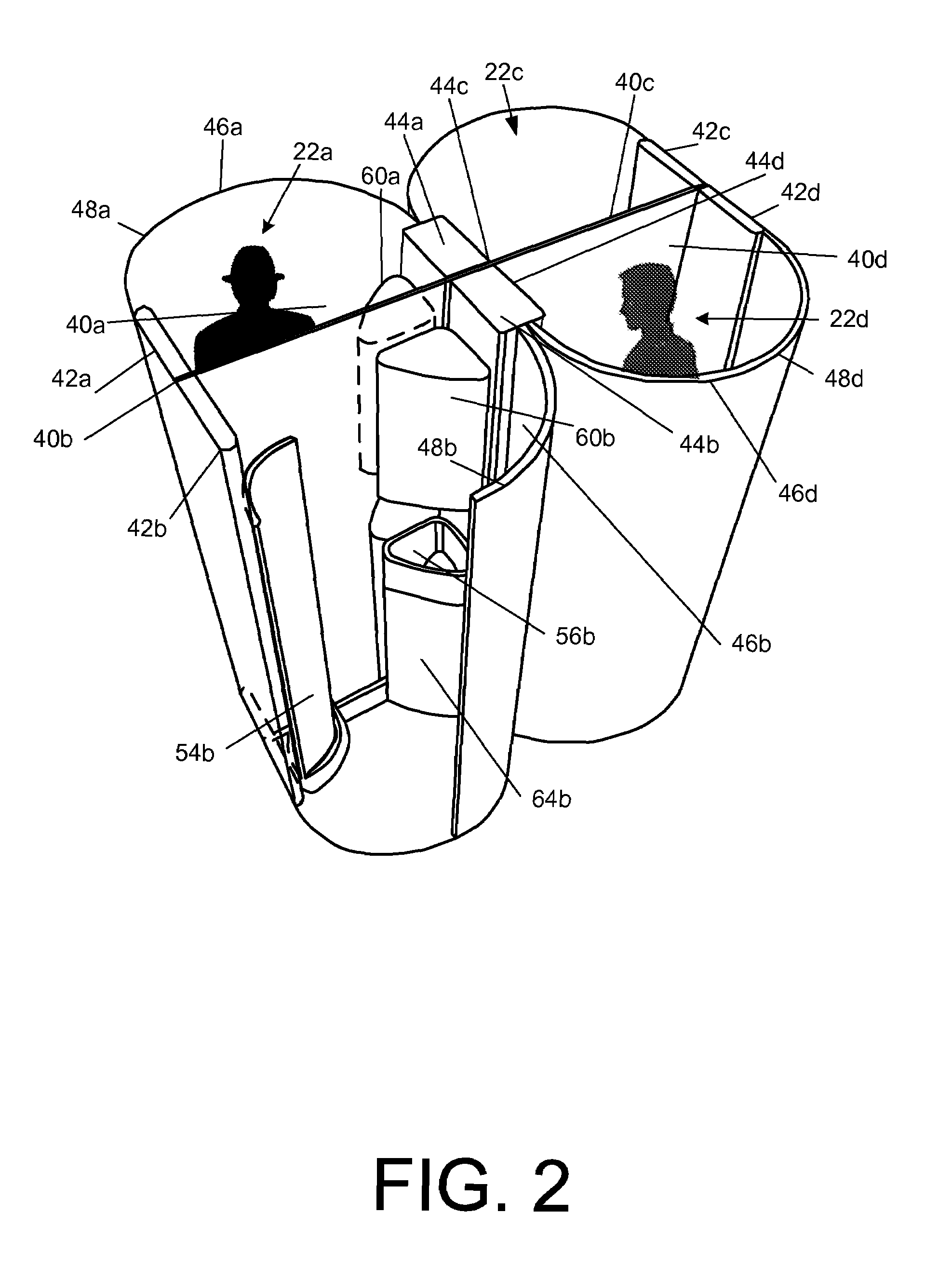 Stand up lavatory module