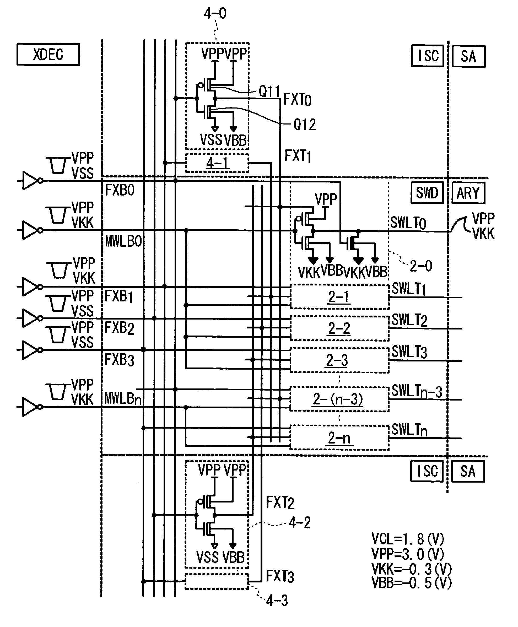 Semiconductor memory device of hierarchy word type and sub word driver circuit