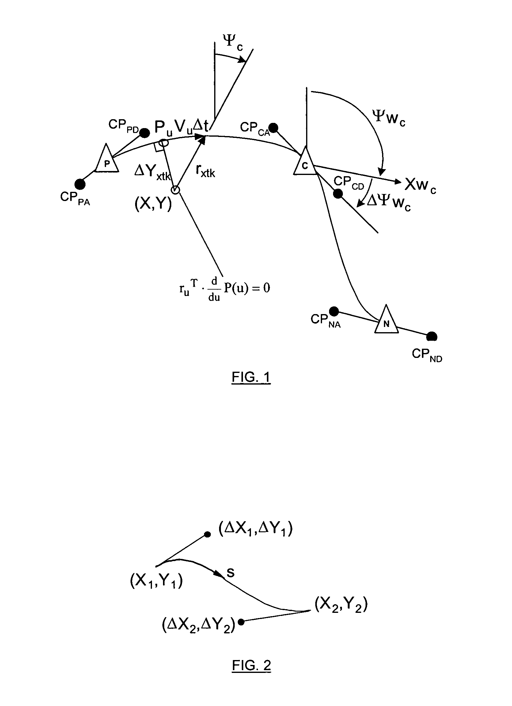 Bezier curve flightpath guidance using moving waypoints