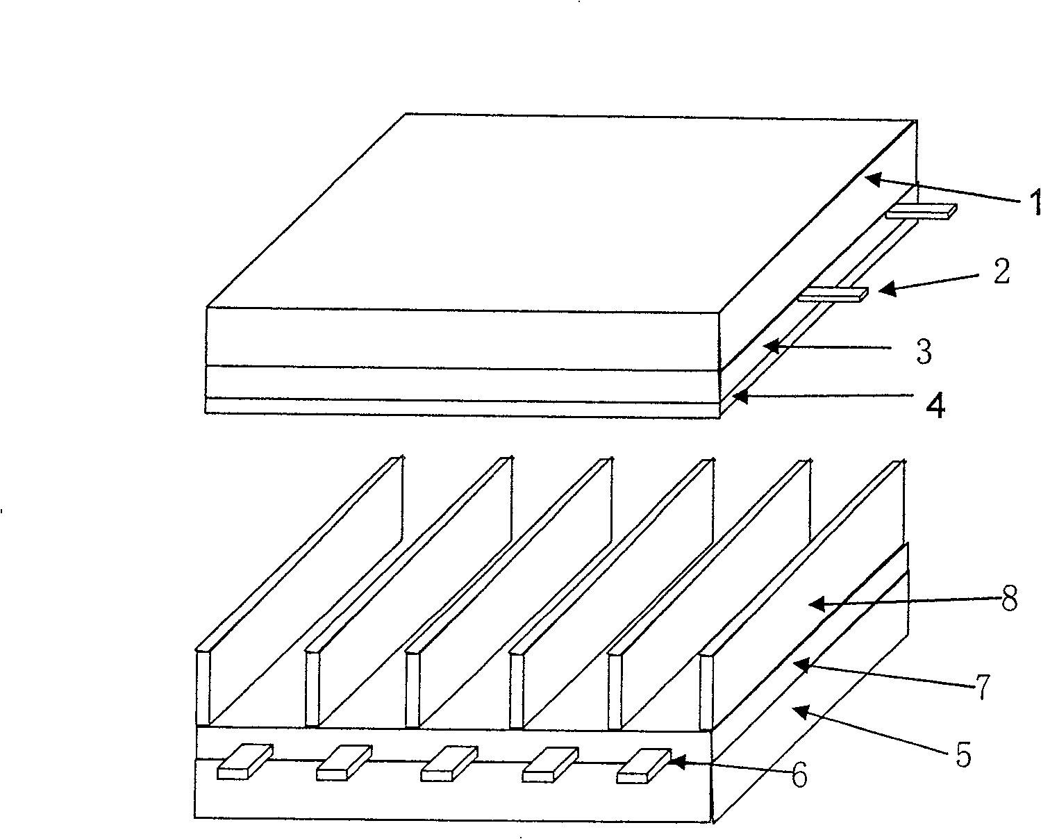 Film photoetching manufacturing method of plasma display plate electrode and its product