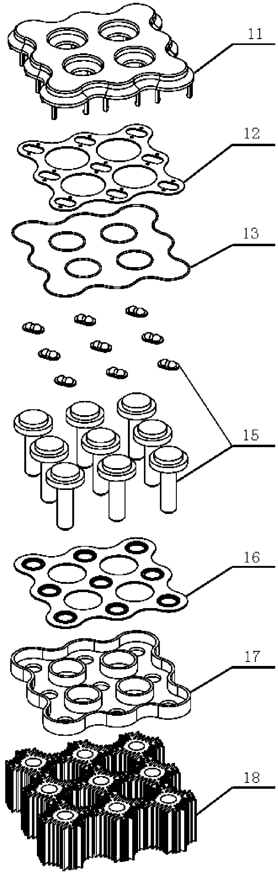 Light-emitting diode (LED) lamp unit with high heat-radiating performance and modular high-power LED lamp thereof