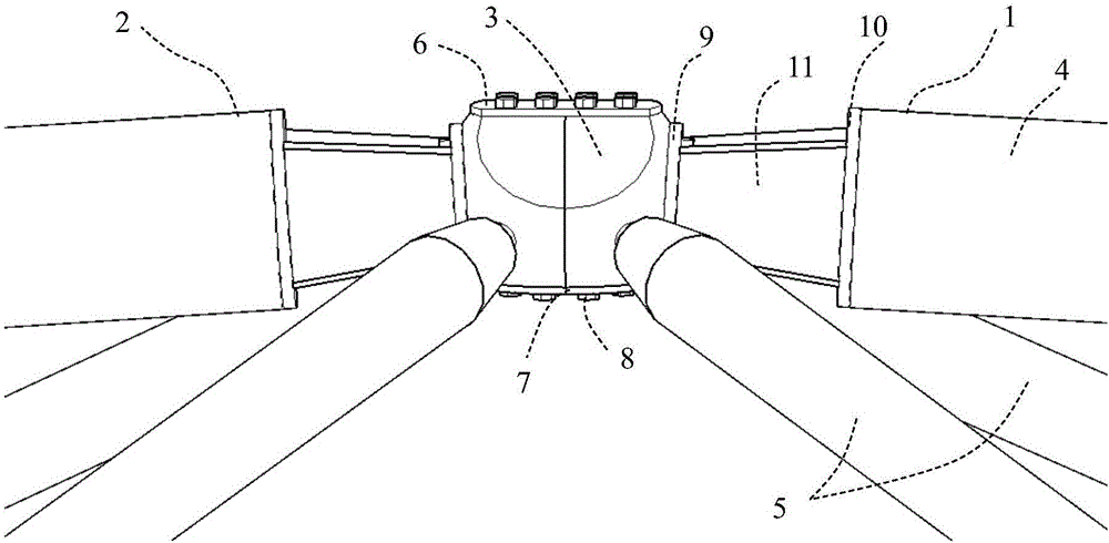 Six-rod-tetrahedral-module-unit assembled cover-plate-and-bolt-connected sphere joint and assembling method thereof