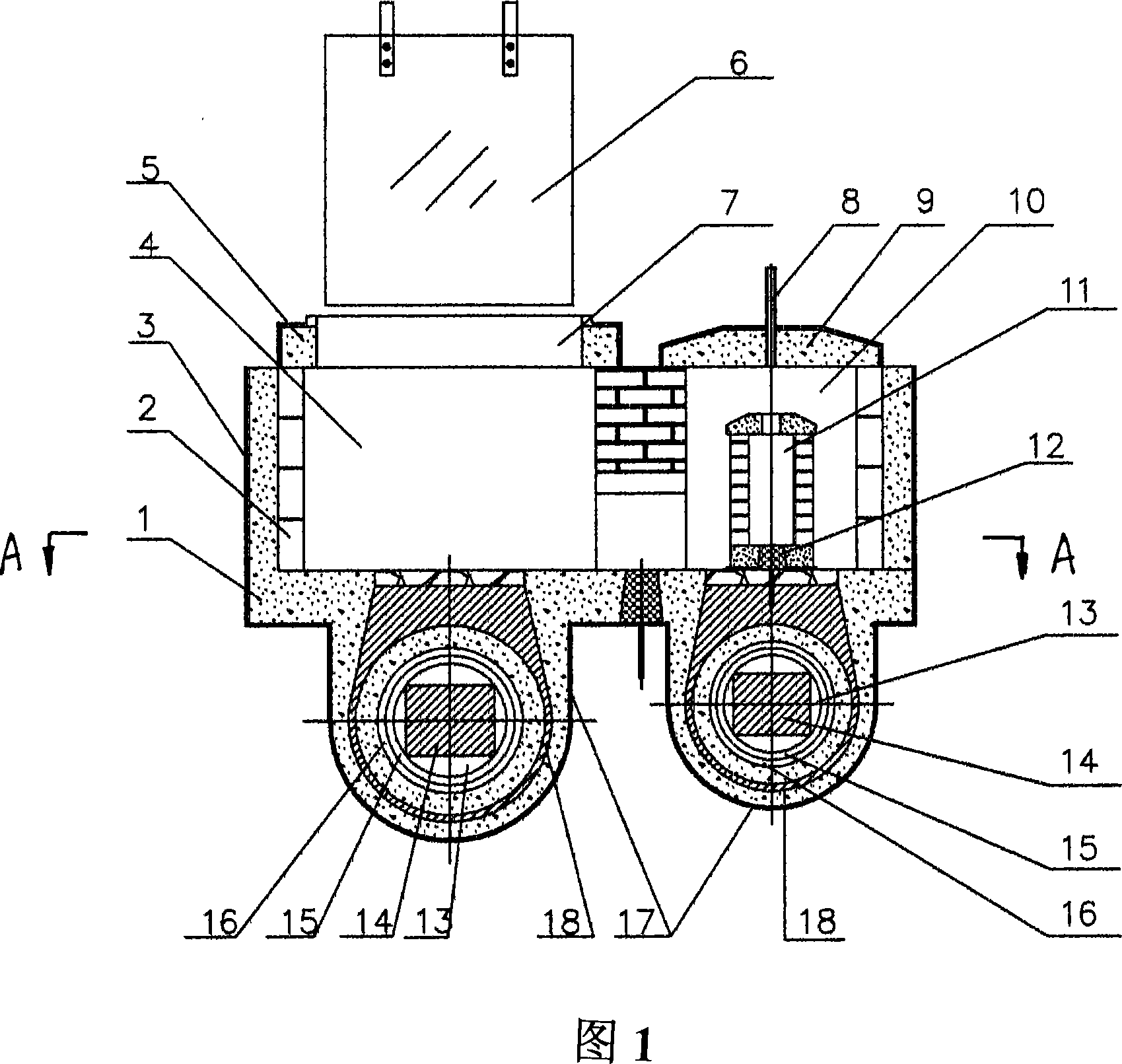 Furnace for converting and casting oxygen-free copper ingot