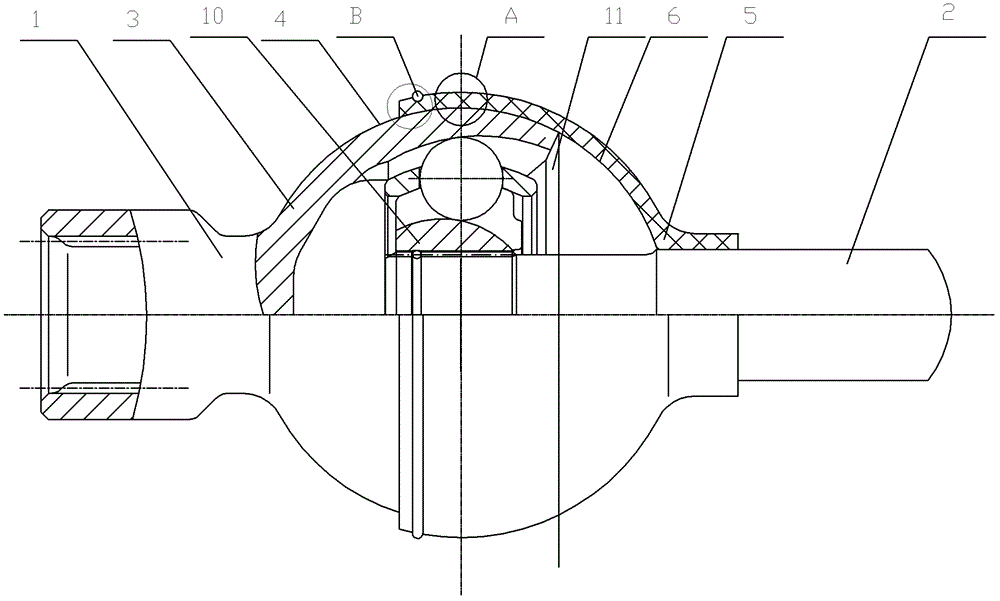 Single sphere drive shaft assembly for constant velocity universal joint