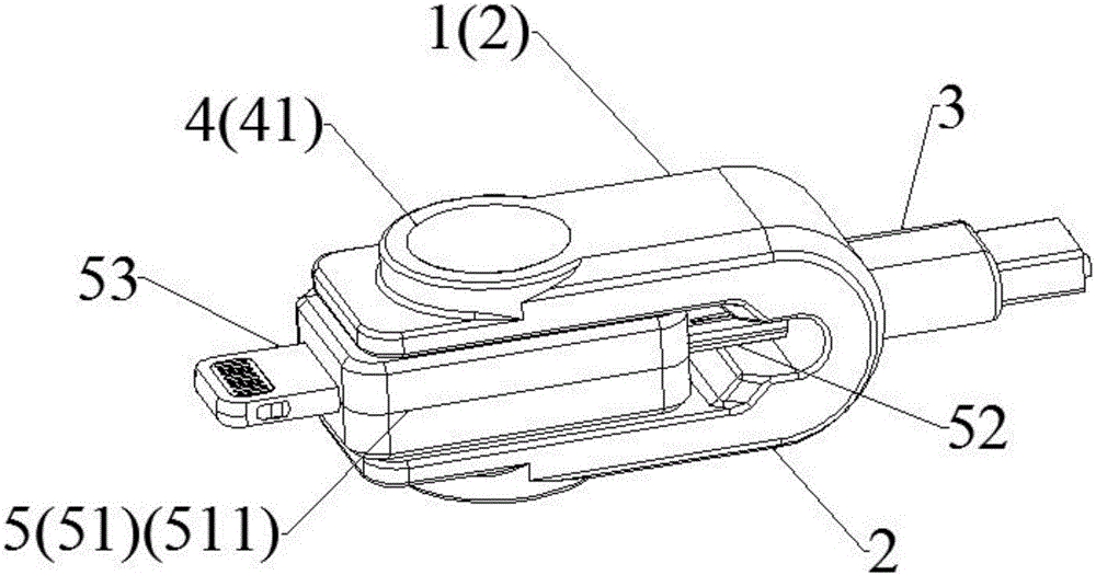 Data cable connector capable of freely rotating 360 degrees and connection method