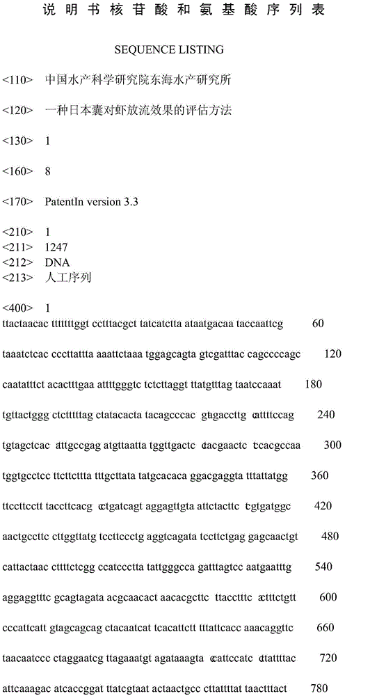 A method for evaluating the release effect of Penaeus japonicus