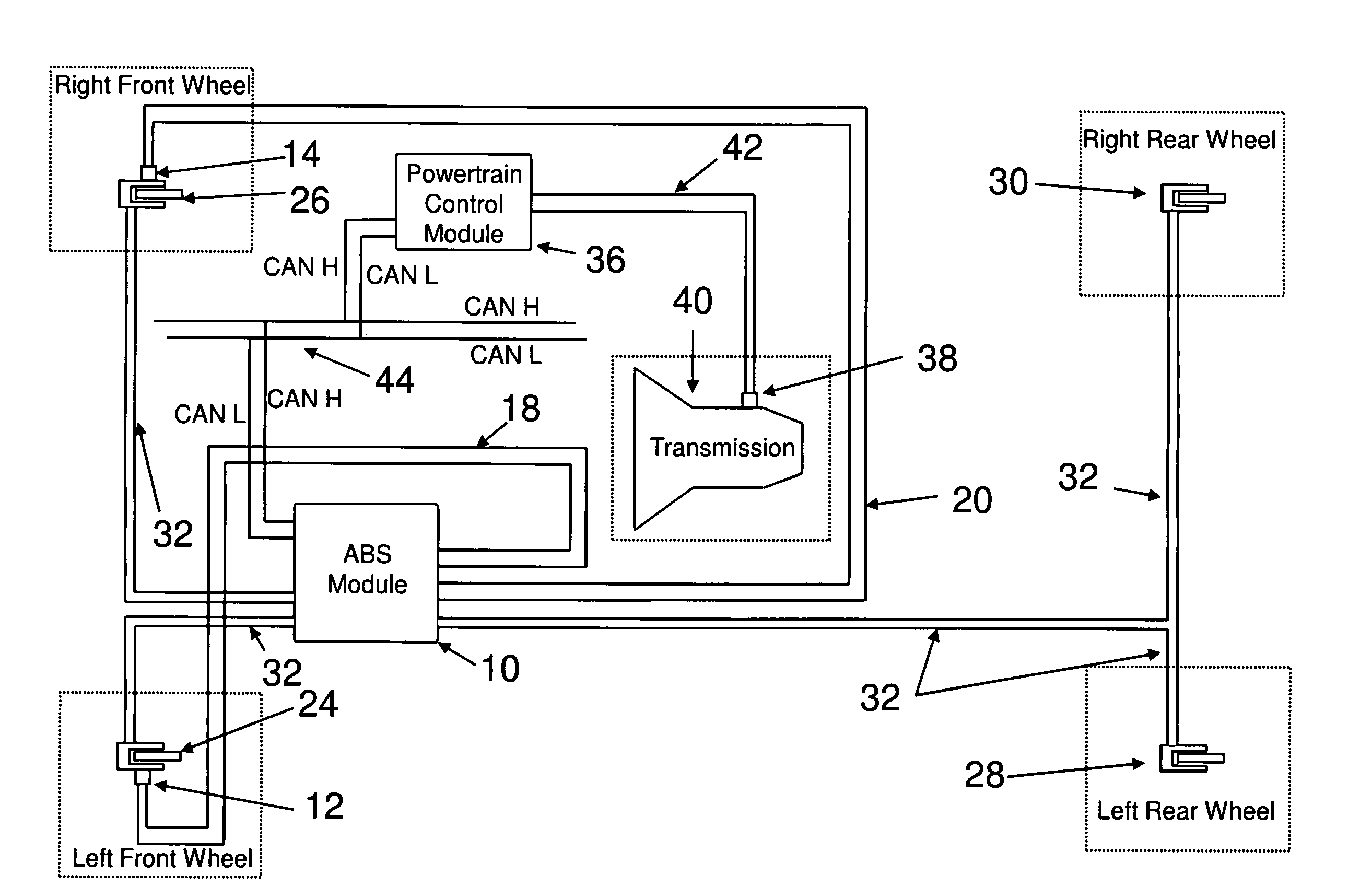 Output shaft speed sensor based anti-lock braking system