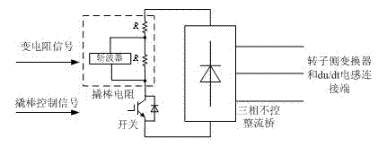 Device and method for low voltage ride through of double-fed inductive wind power generator system