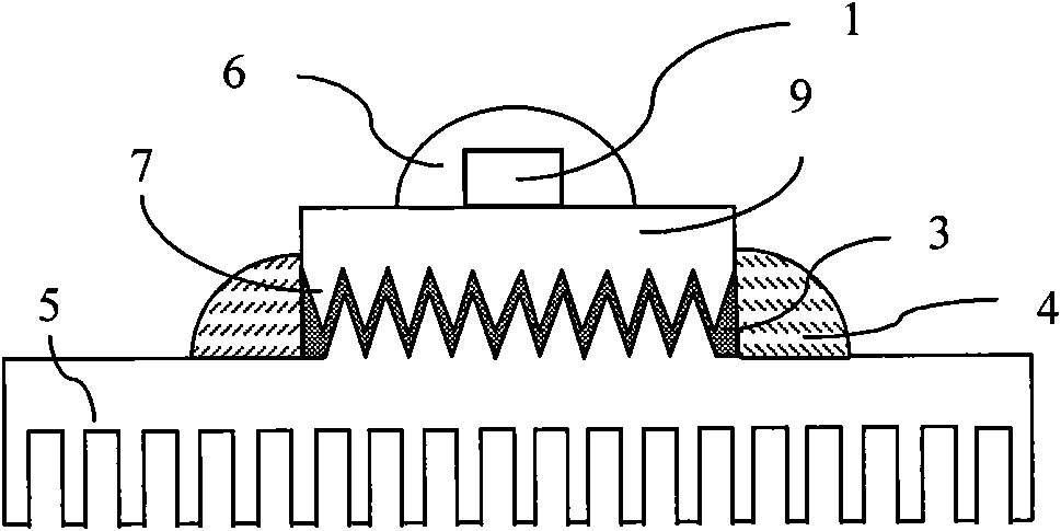 High power LED source for heat conduction by using room temperature liquid metal