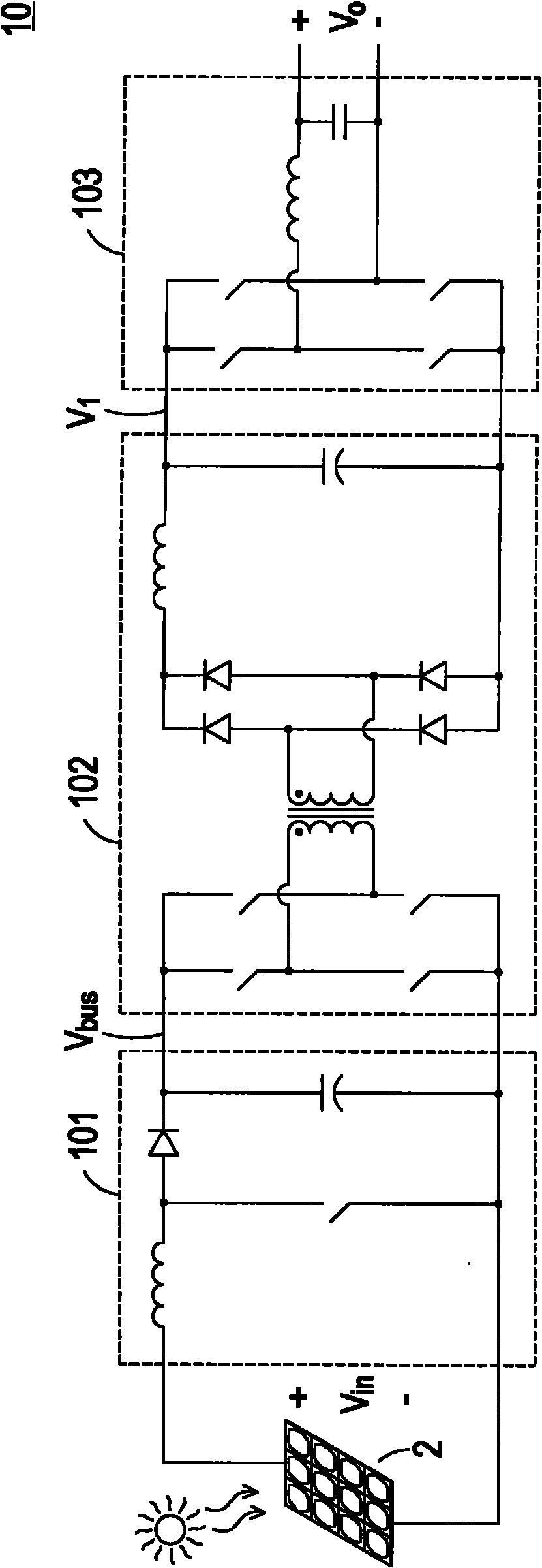 Direct current-alternating current conversion circuit within range of wide input voltage value