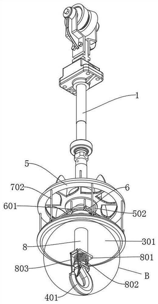 A spreader with a hook for hoisting a crane