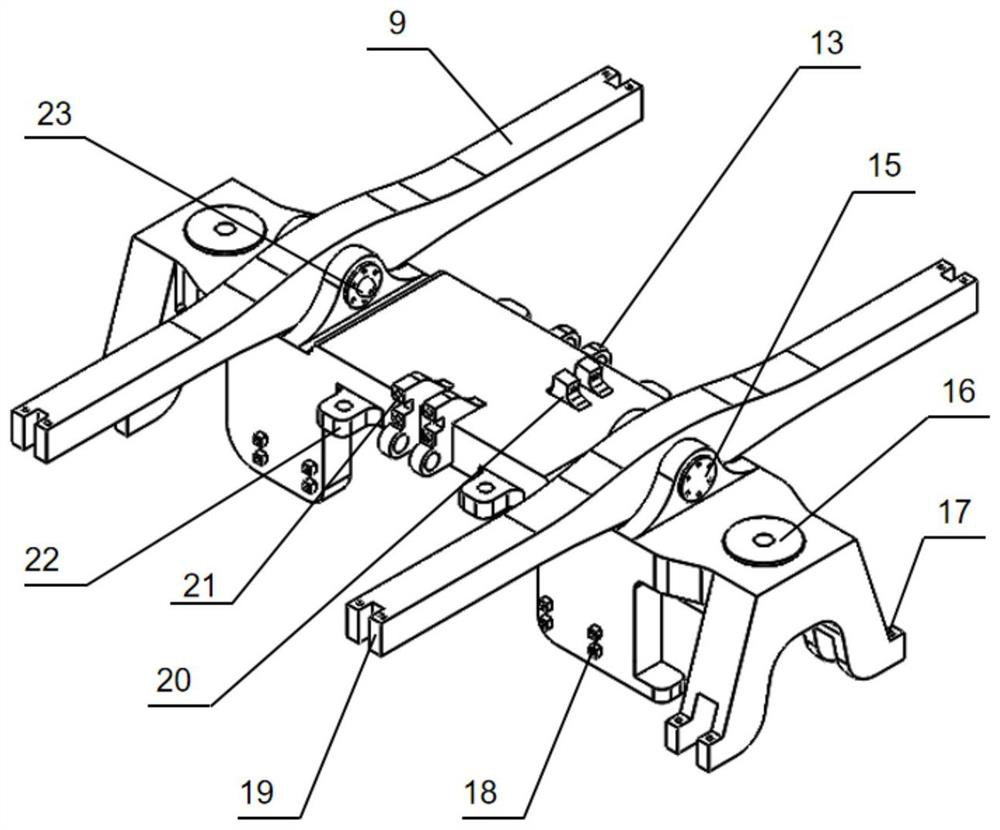 Hinge pin type bogie adopting single permanent magnet direct drive motor and double shafts for simultaneously driving urban rail vehicle