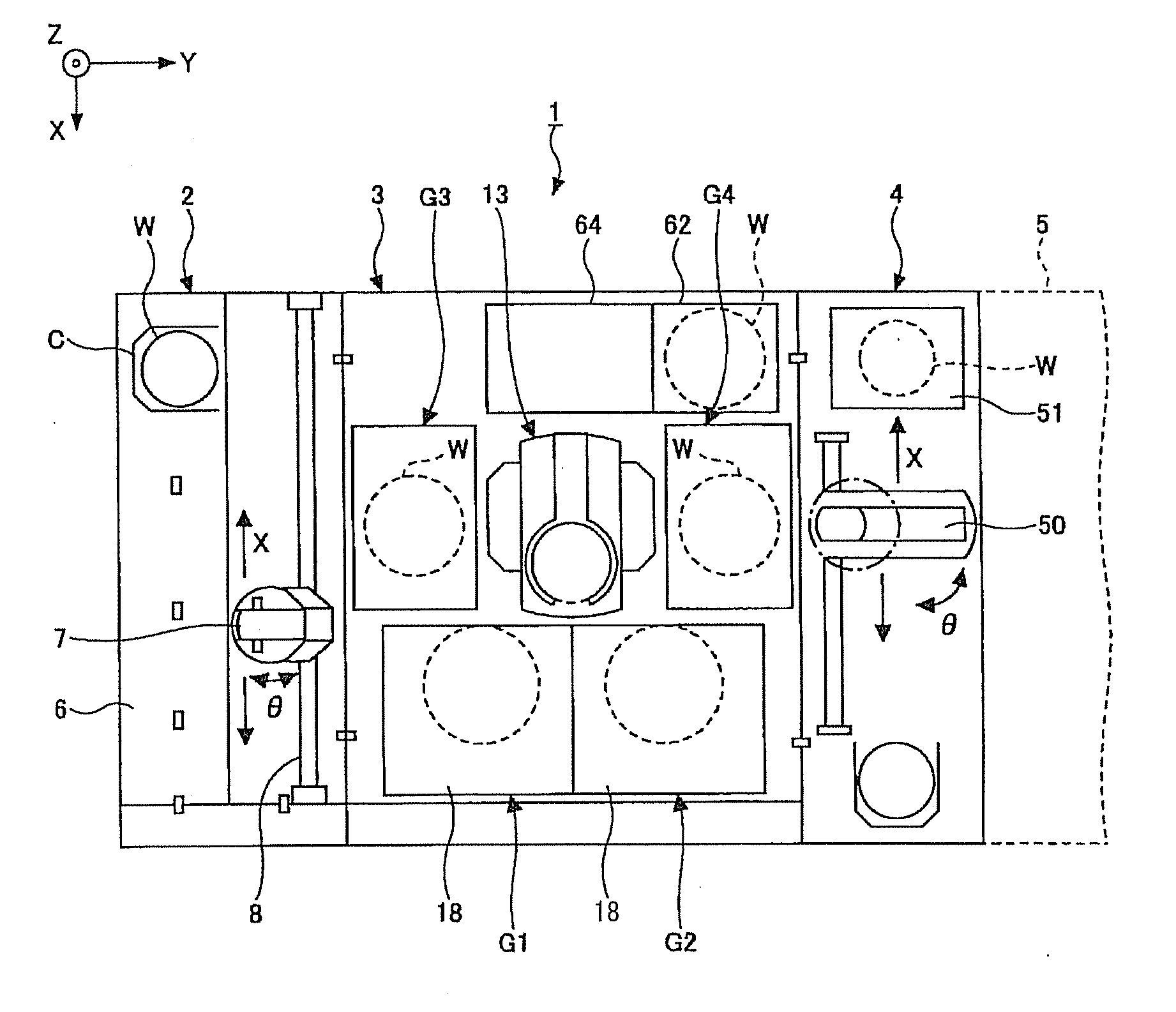 Resist coating and developing apparatus and method