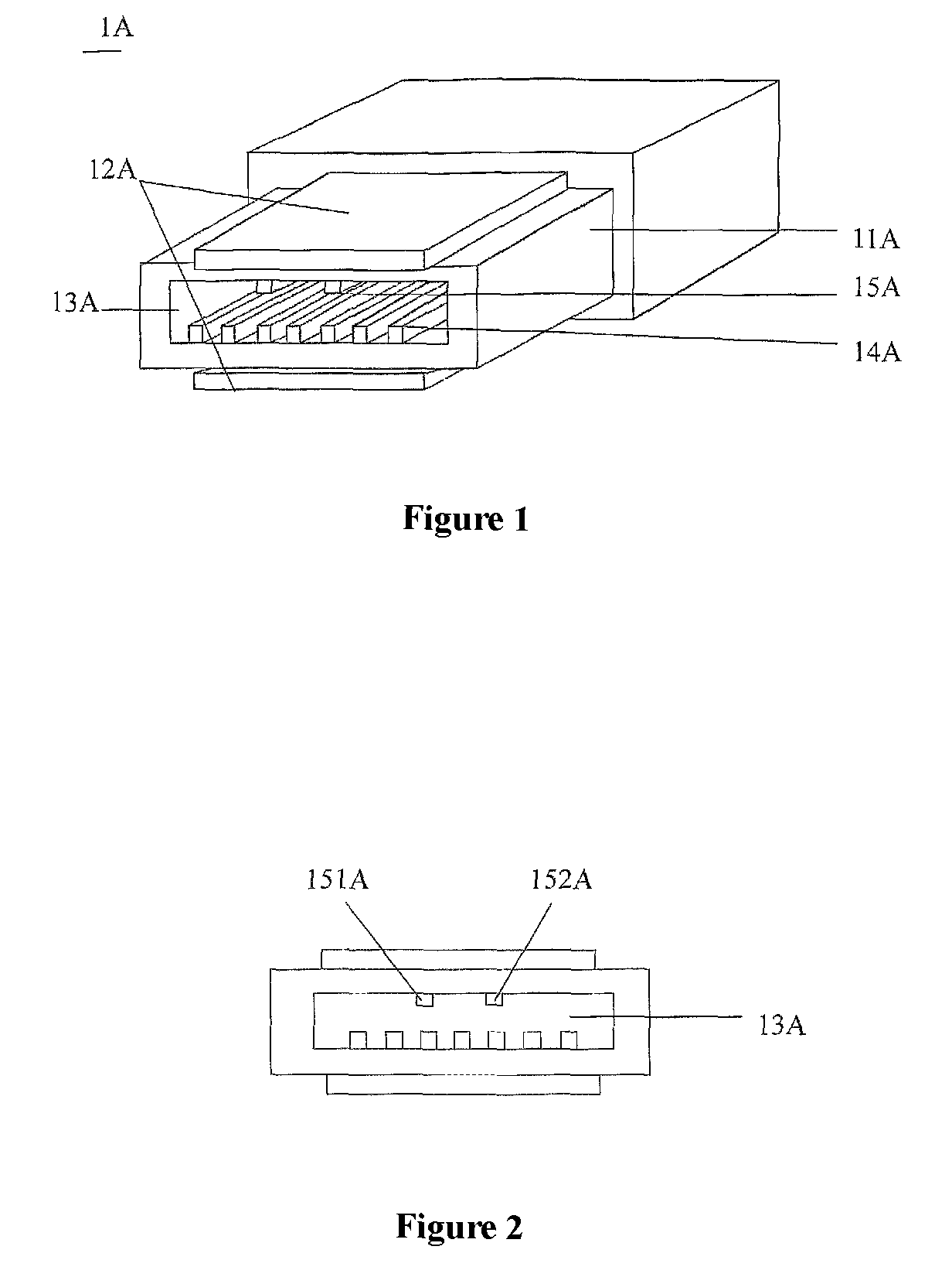 External SATA connector with data terminals and power-supply terminals on opposite sides of a terminal accommodating space or a terminal carrying part