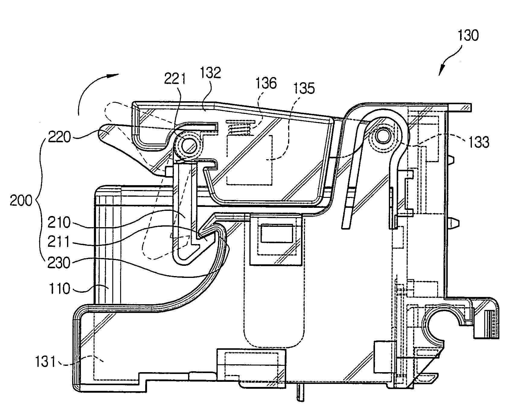 Carriage for ink cartridge of image forming apparatus