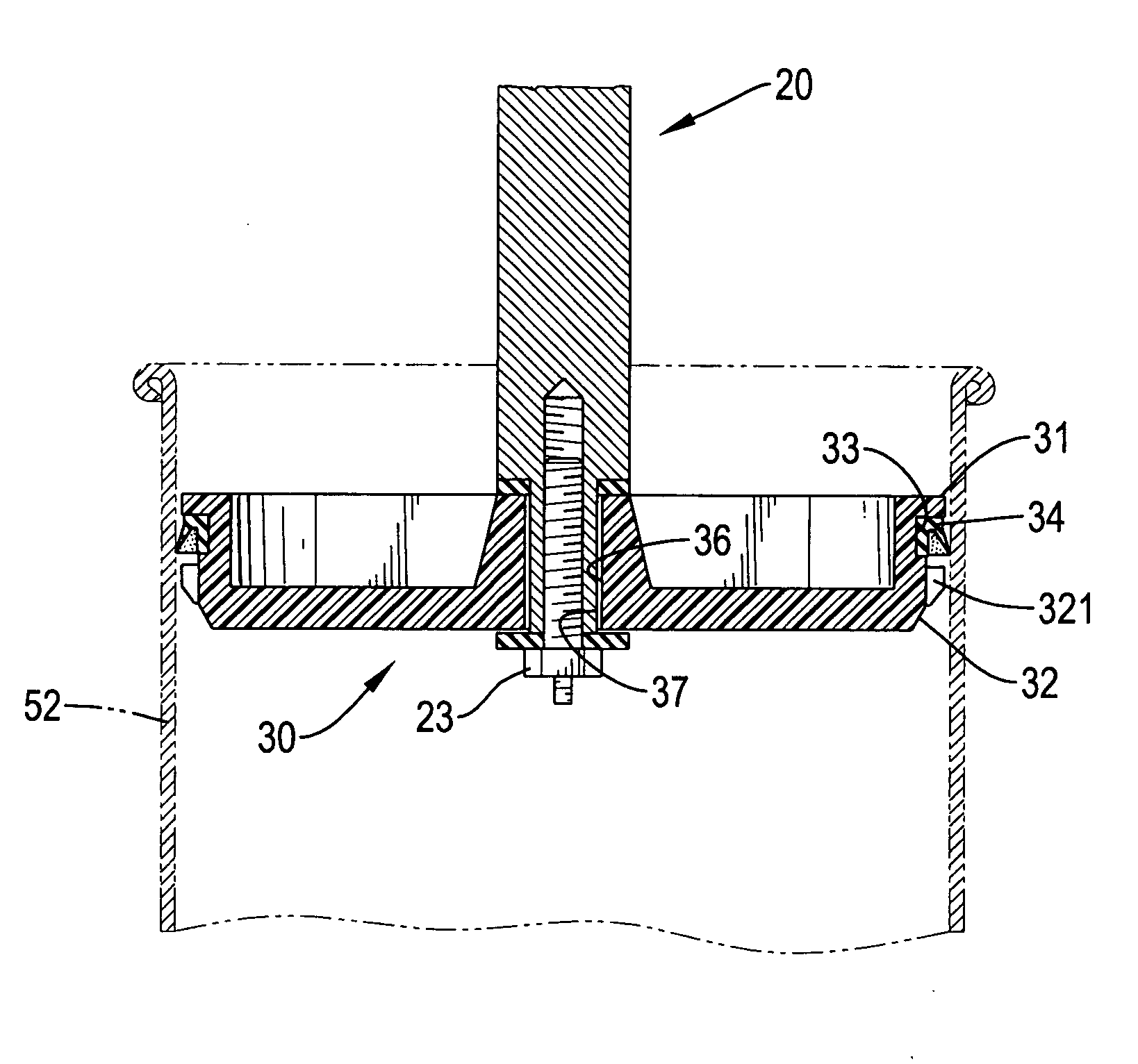 Piston assembly for a food extruder