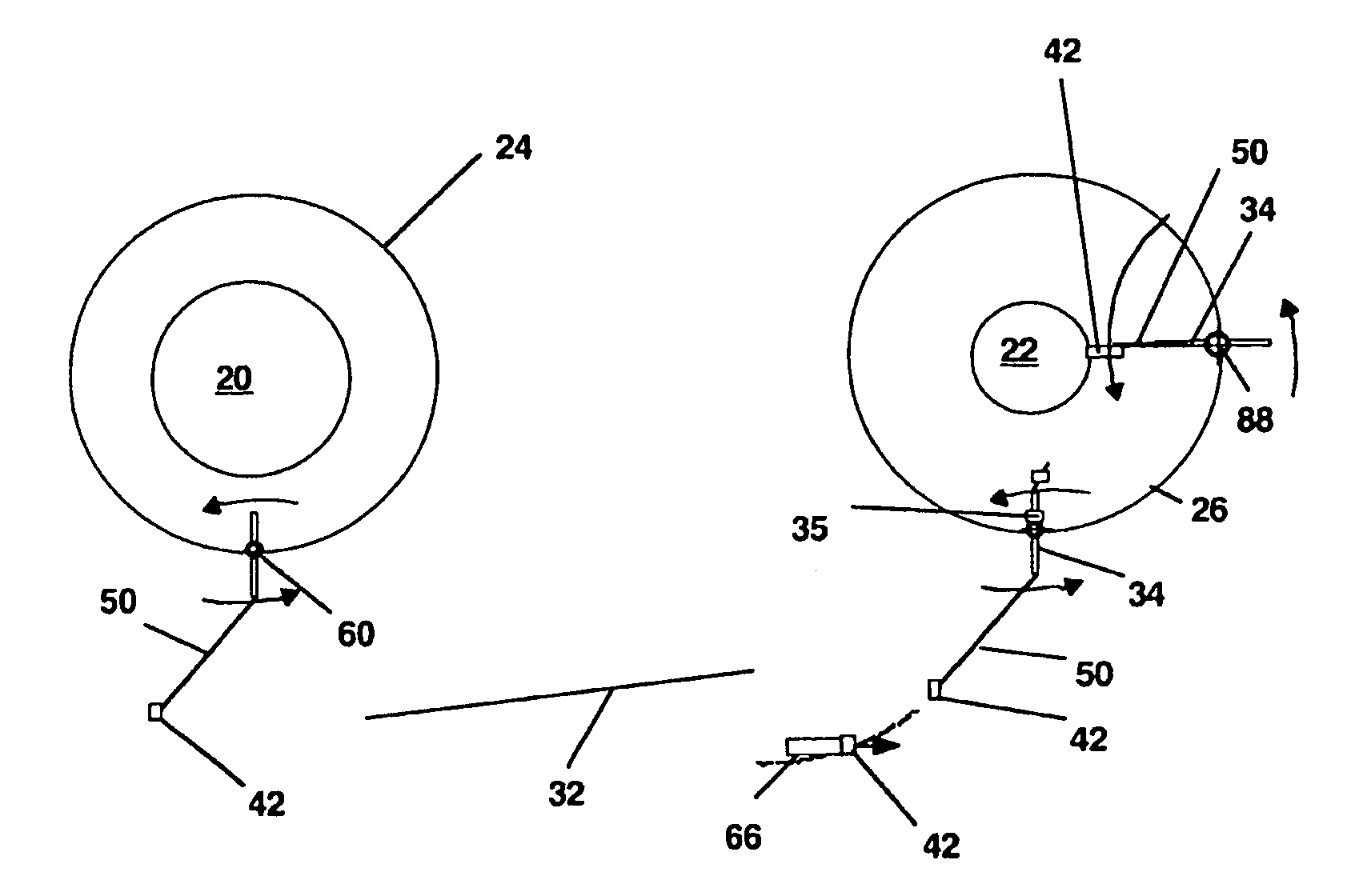 Space transportation node including tether system