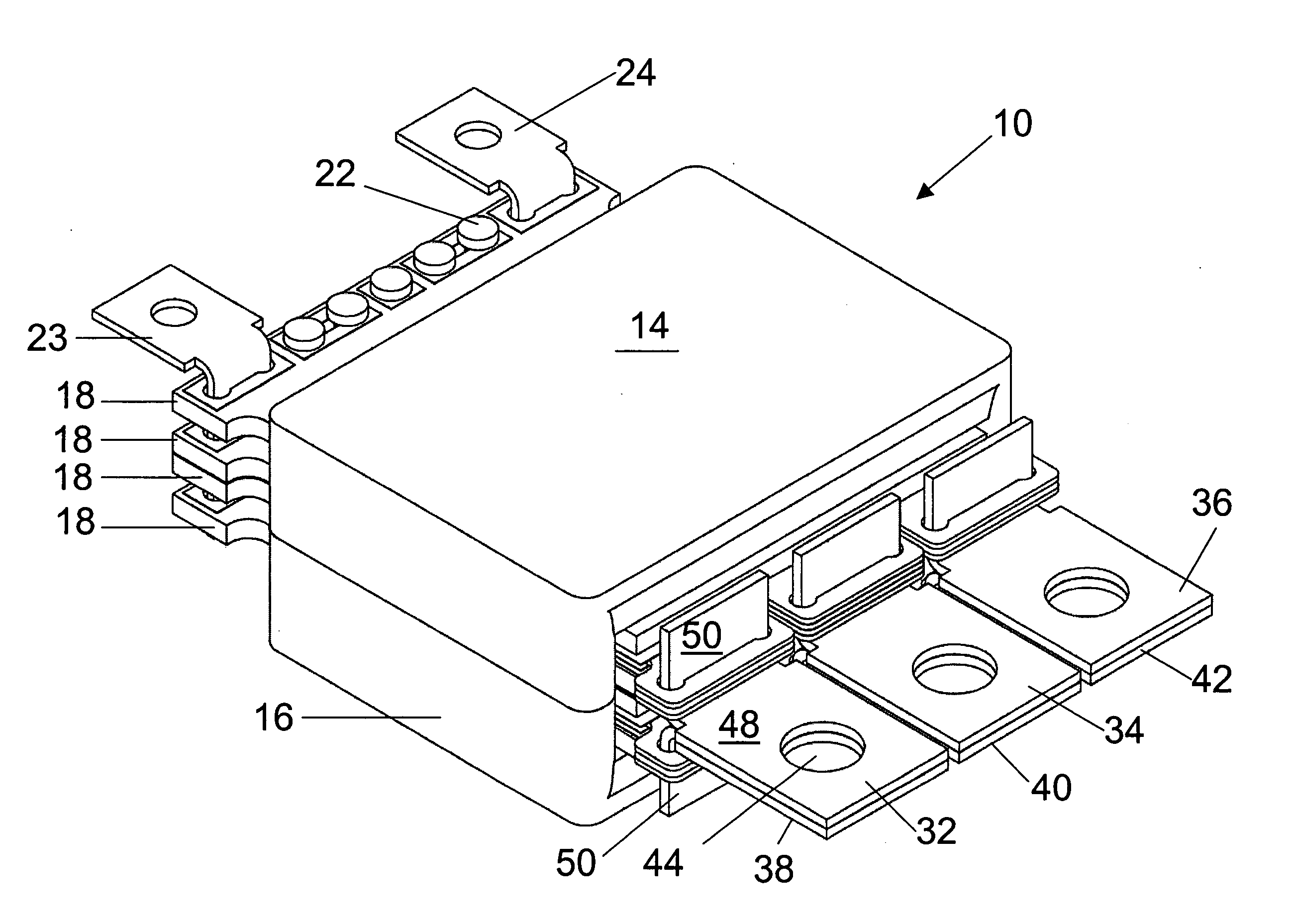 Terminal system for planar magnetics assembly