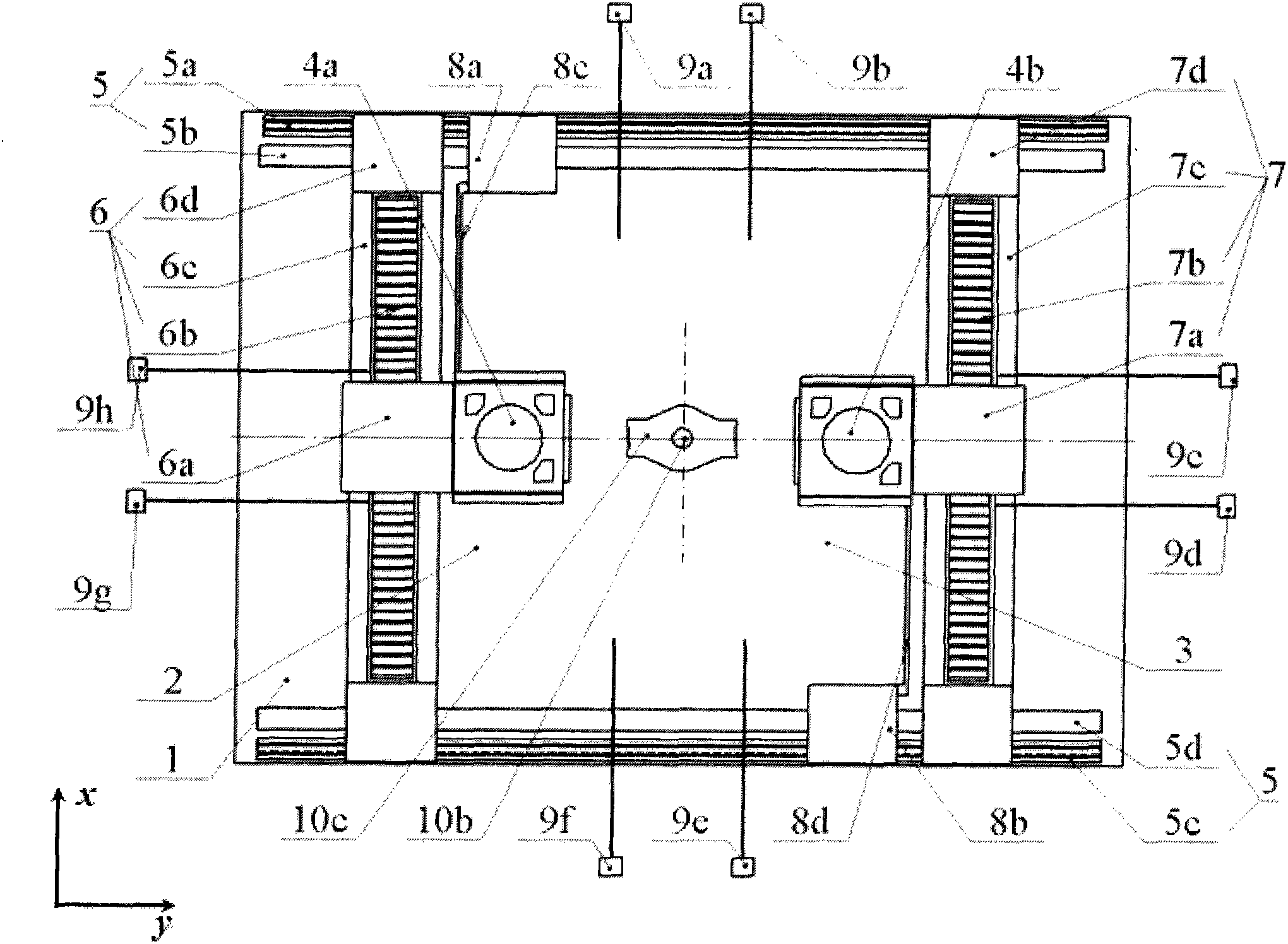 Two-workpiece-platform rotary exchange method and device based on cable-box anti-rotation mechanisms