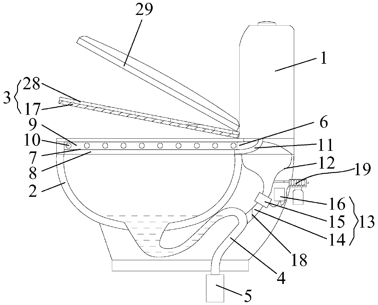 Toilet with ventilation function