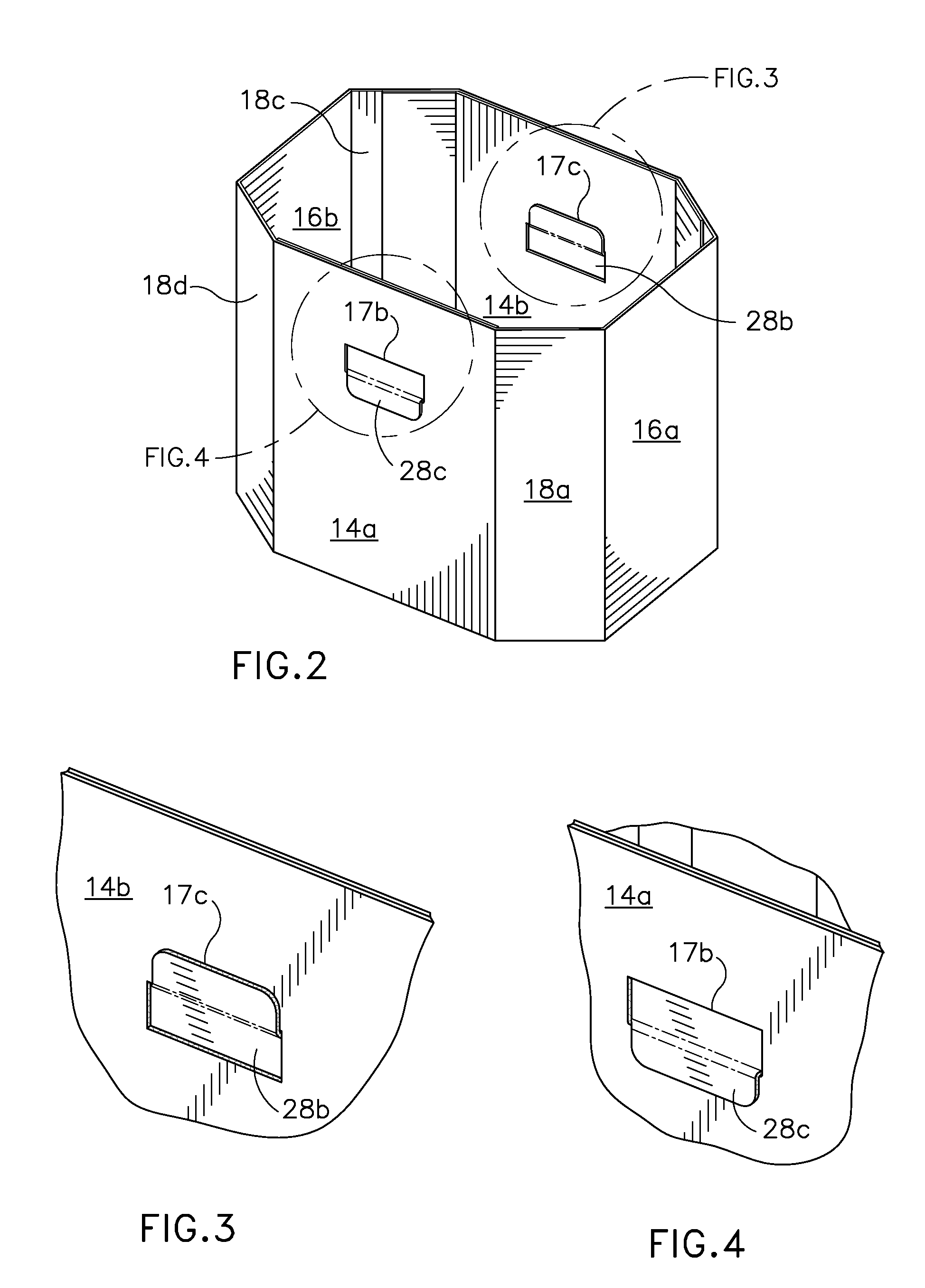 Self-locking support panel for corrugated container