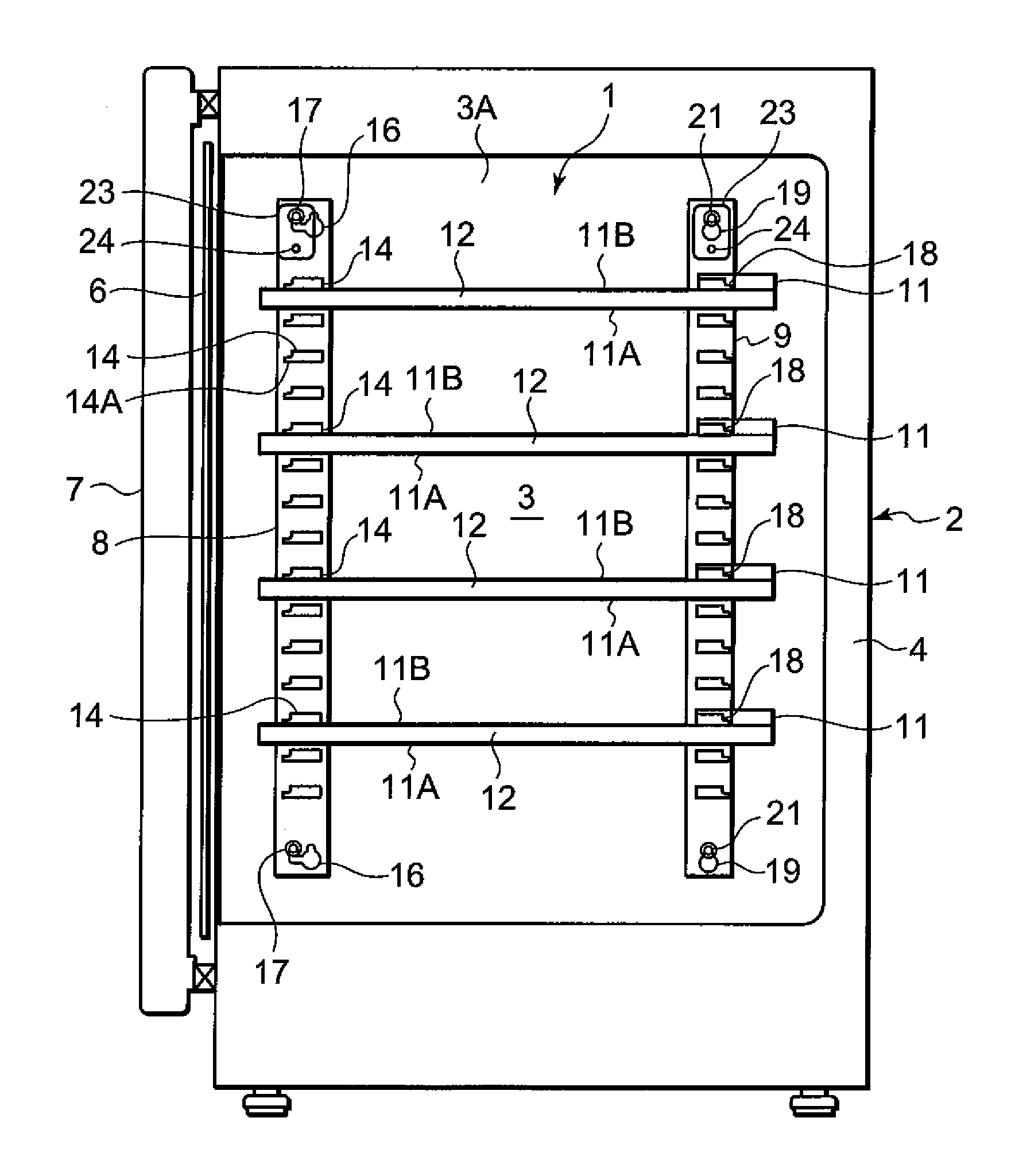 Rack device and incubator having the same