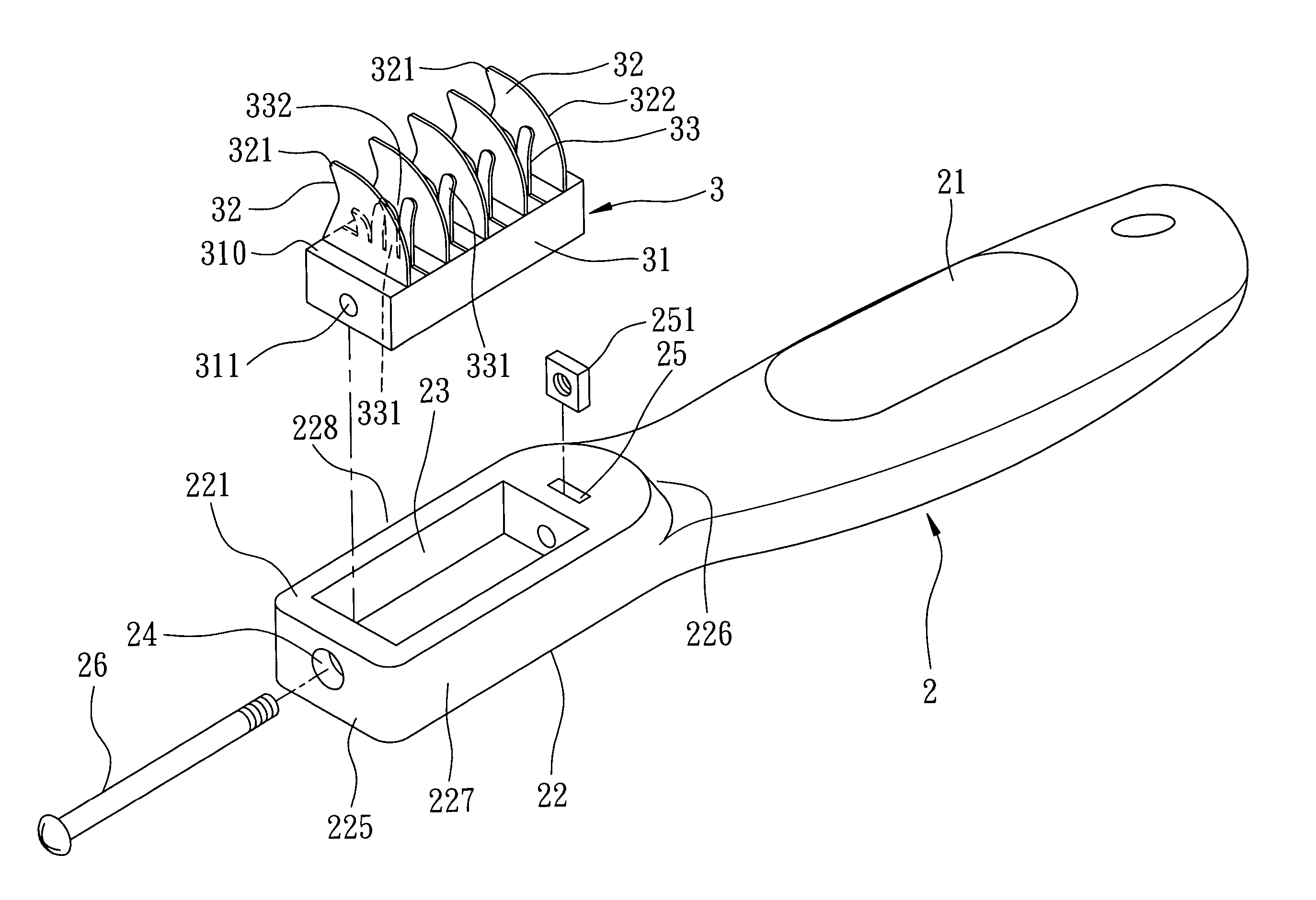 Brush with combing members having ribs to facilitate combing of tangled hair strands