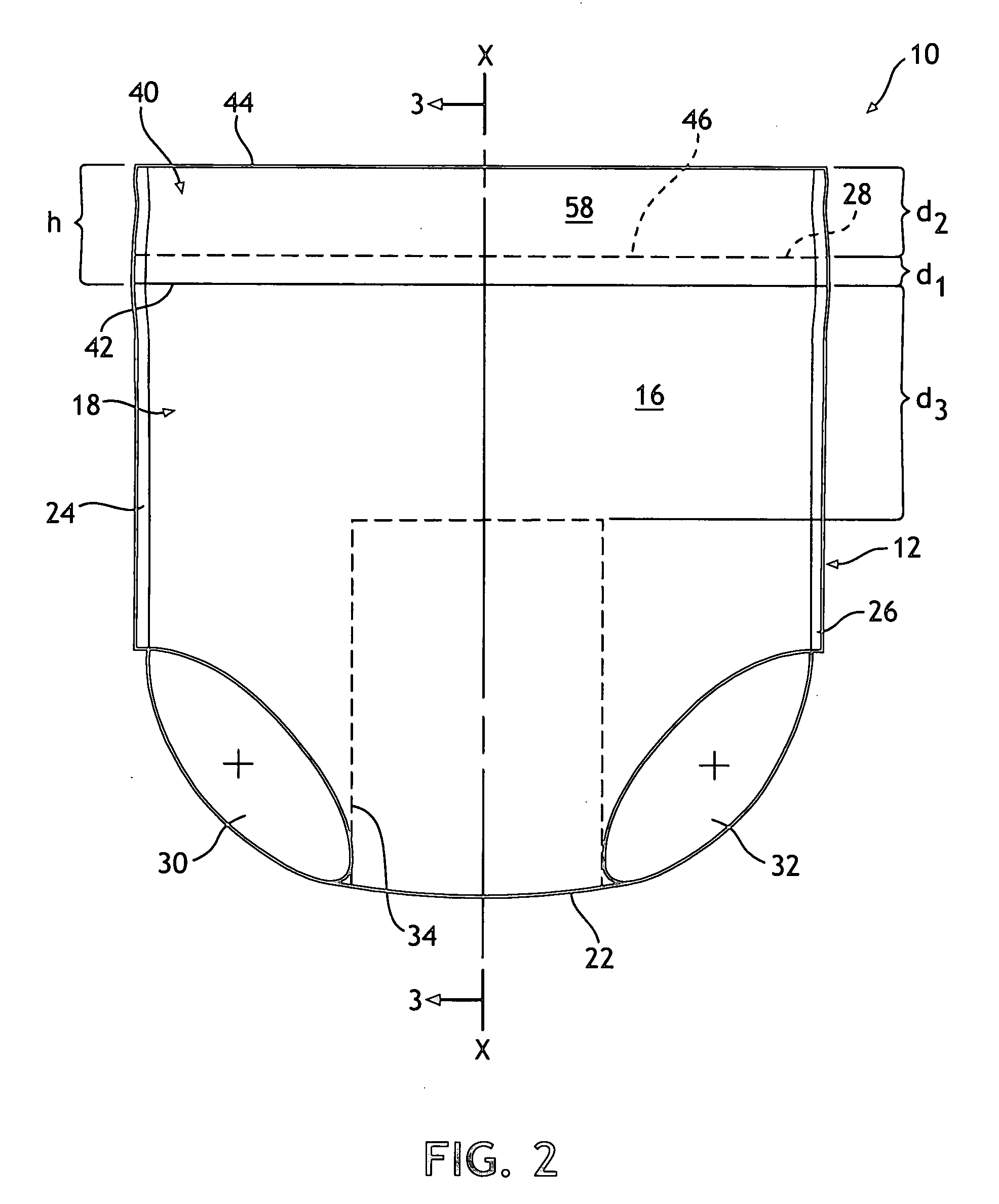 Disposable absorbent article having removable indicium for facilitating properly fitting the article to a wearer's body and a method of use