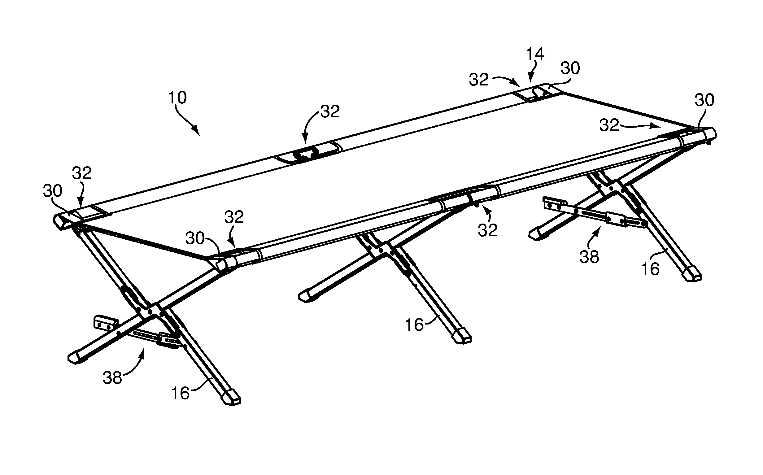 Portable and collapsible cot structure