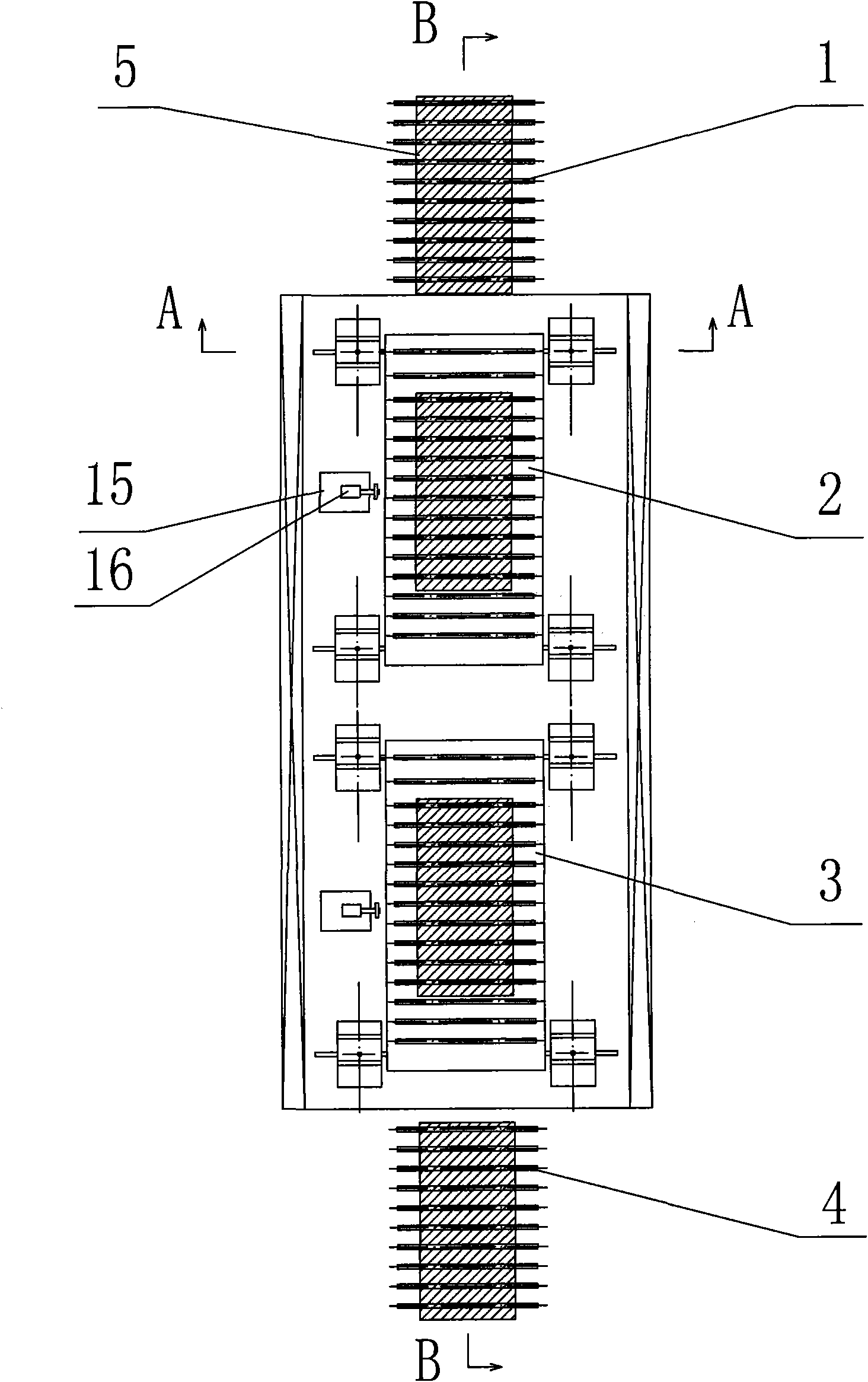 Movable tray stack type material cold bed