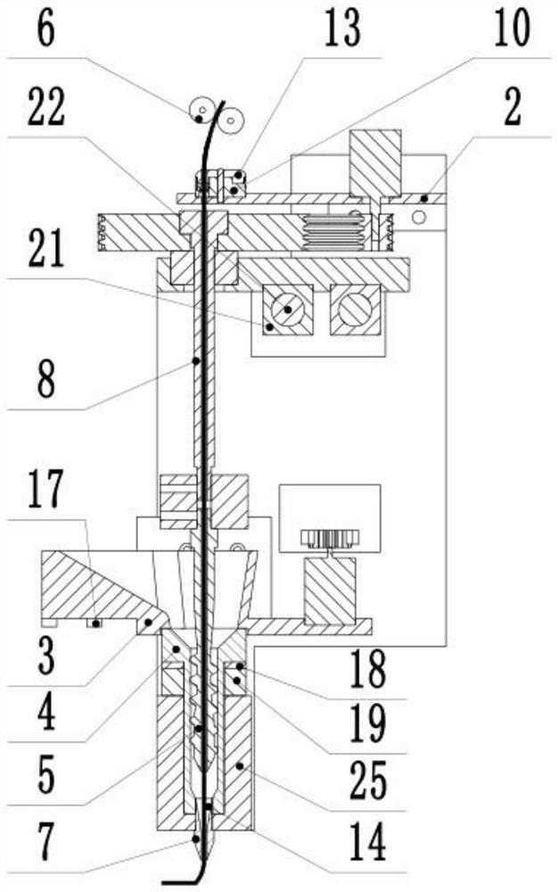 A 3D printing device and method for compounding continuous fiber and granular matrix material