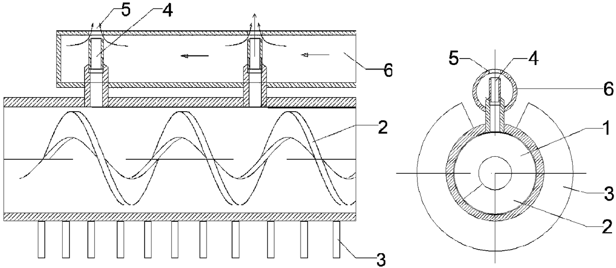 Wing type sludge pipe pyrolysis reactor