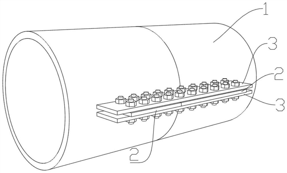 Temporary connection structure between truss type steel pipe framework sections and arch bridge