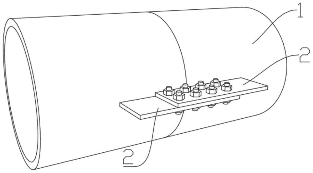 Temporary connection structure between truss type steel pipe framework sections and arch bridge