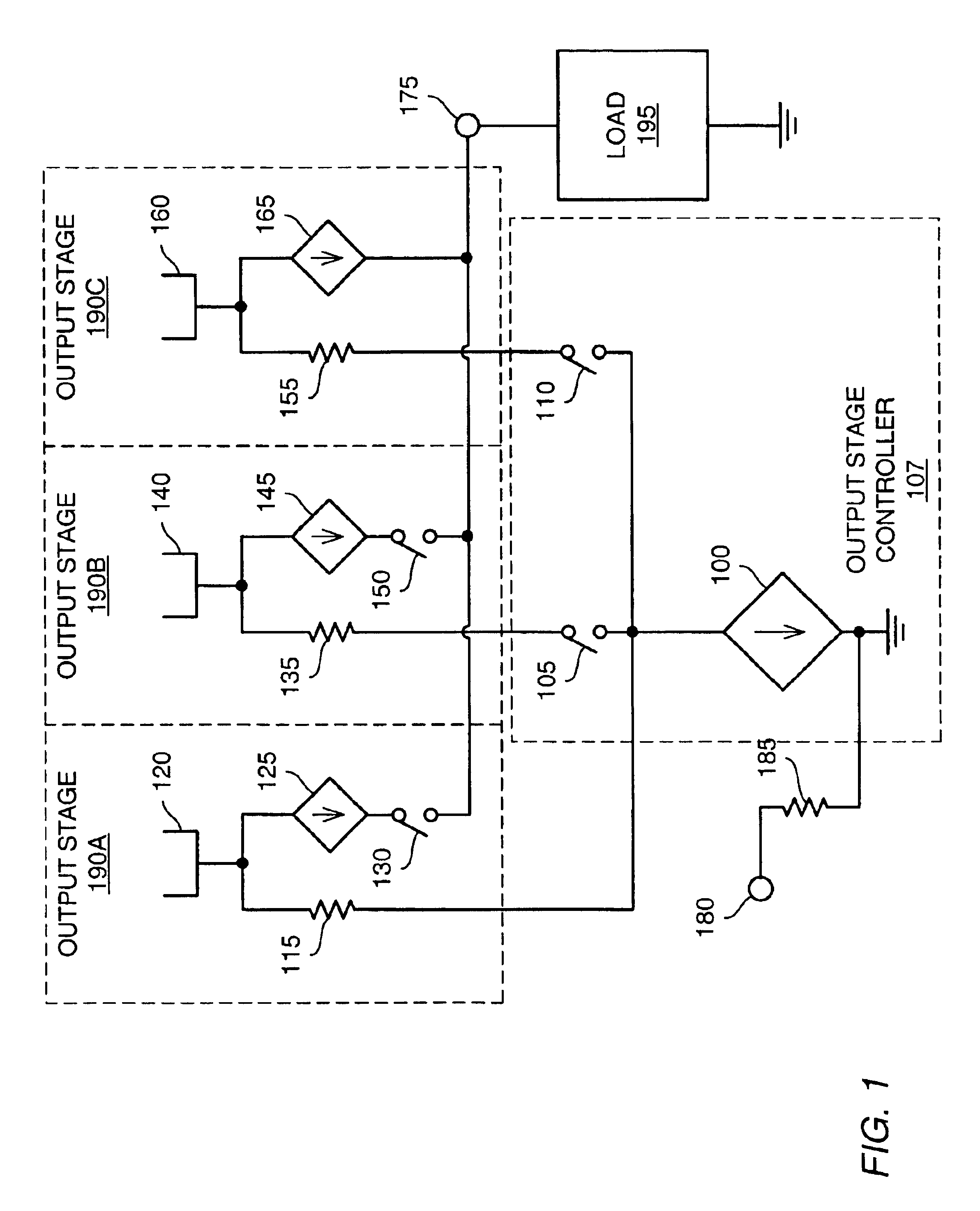 Efficient class-G amplifier with wide output voltage swing