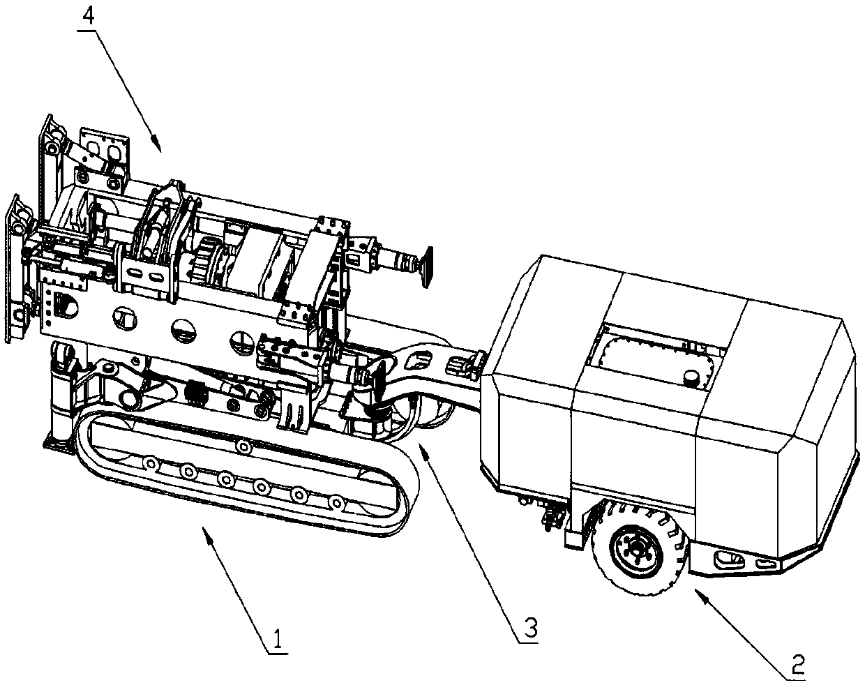 Articulated self-propelled raise-boring machine