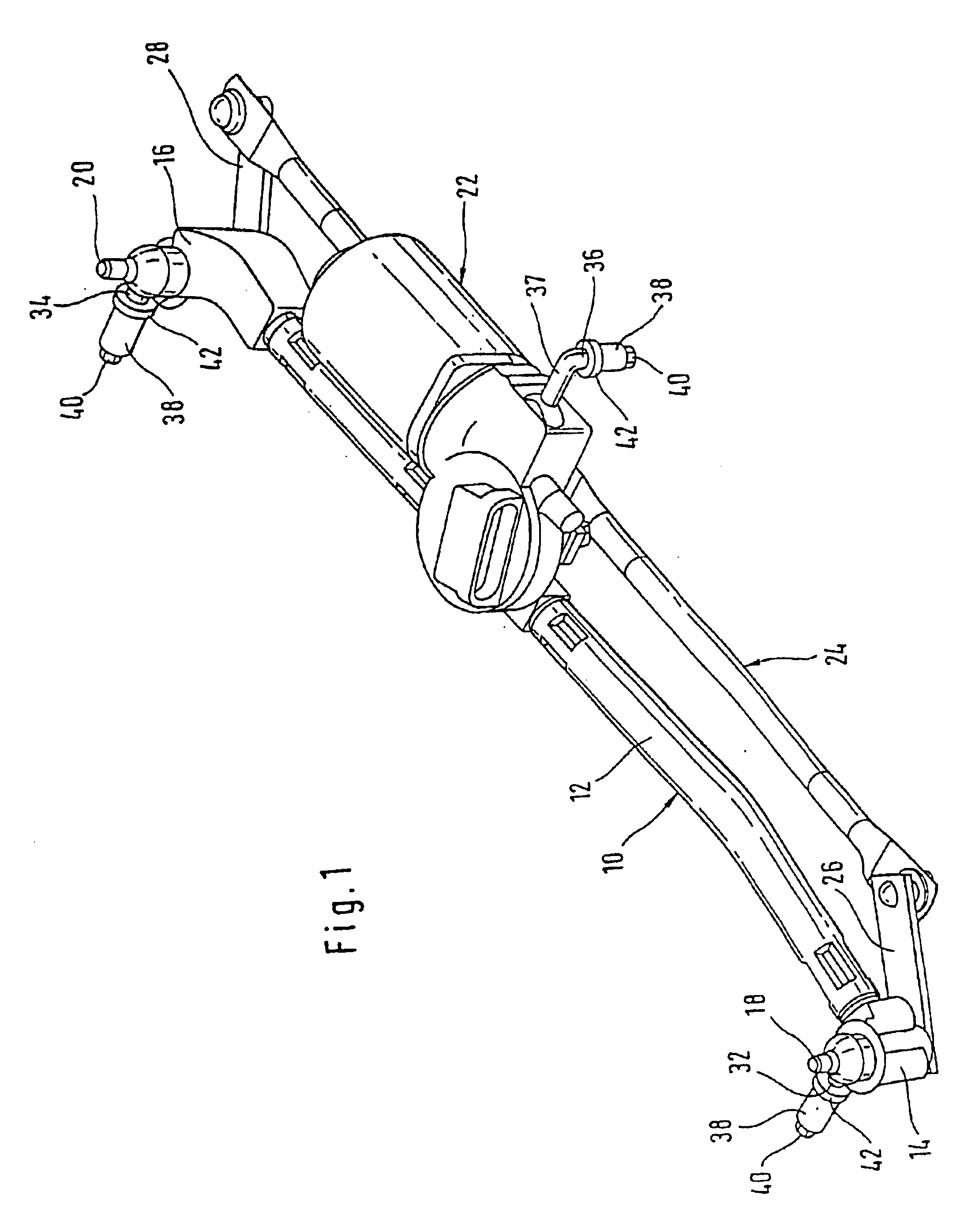 Wiping system for a windscreen of an automobile and method for fixing a windscreen wiping system