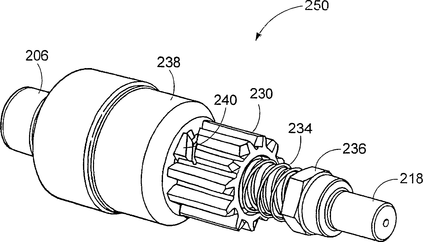 Inertia drive torque transmission level control and engine starter incorporating same